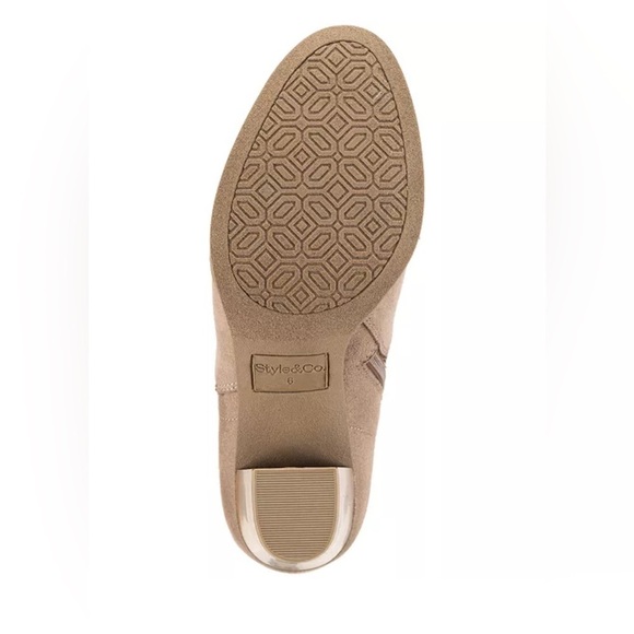 Macy’s Style & Co Extra Wide Calf Knee-High Dress Boots, Tan Faux Suede Size 11W - Picture 4 of 7